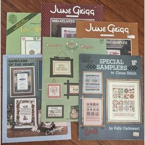 6 Cross Stitch Pattern Booklets Samplers Variety